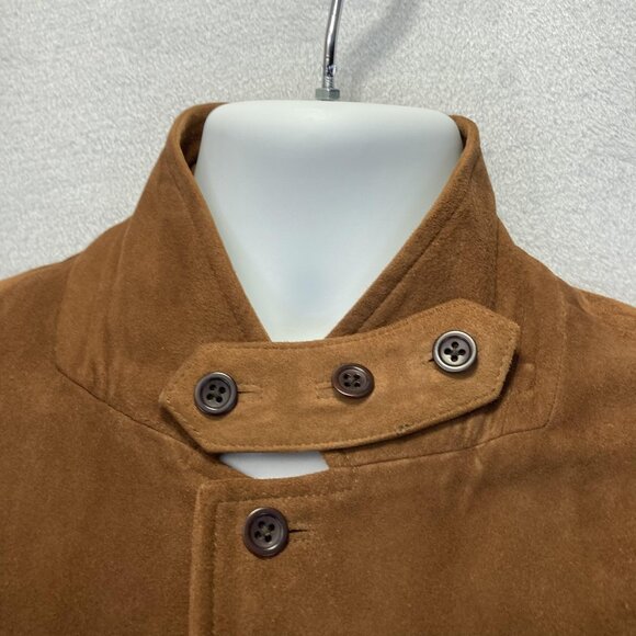 RARE Orvis Brown Suede Leather Field Jacket Mens 48 Sport Coat Throat Latch - Picture 7 of 16